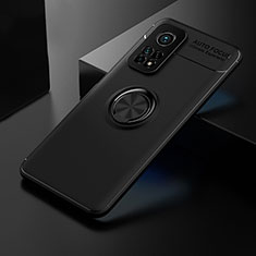 Xiaomi Mi 10T Pro 5G用極薄ソフトケース シリコンケース 耐衝撃 全面保護 アンド指輪 マグネット式 バンパー SD2 Xiaomi ブラック