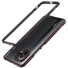 Xiaomi Mi 11 5G用ケース 高級感 手触り良い アルミメタル 製の金属製 バンパー カバー T02 Xiaomi レッド