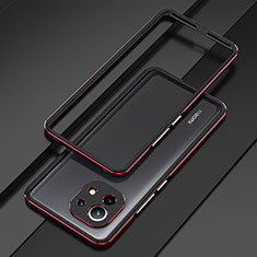 Xiaomi Mi 11 5G用ケース 高級感 手触り良い アルミメタル 製の金属製 バンパー カバー T01 Xiaomi レッド