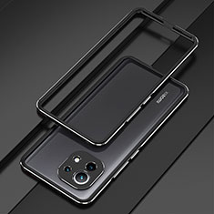 Xiaomi Mi 11 5G用ケース 高級感 手触り良い アルミメタル 製の金属製 バンパー カバー T01 Xiaomi ブラック