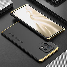 Xiaomi Mi 11 Lite 4G用ケース 高級感 手触り良い アルミメタル 製の金属製 カバー T01 Xiaomi ゴールド・ブラック