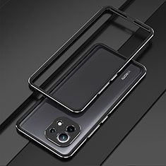Xiaomi Mi 11 Lite 4G用ケース 高級感 手触り良い アルミメタル 製の金属製 バンパー カバー T01 Xiaomi ブラック