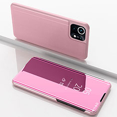 Xiaomi Mi 11 Lite 4G用手帳型 レザーケース スタンド 鏡面 カバー Xiaomi ピンク