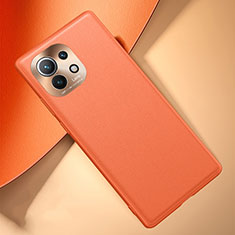 Xiaomi Mi 11 Lite 5G用ケース 高級感 手触り良いレザー柄 R01 Xiaomi オレンジ