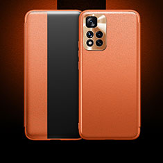 Xiaomi Mi 11i 5G (2022)用手帳型 レザーケース スタンド カバー LF1 Xiaomi オレンジ