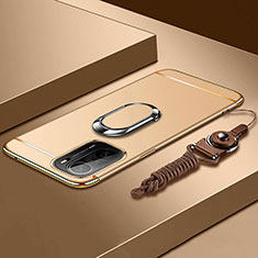 Xiaomi Mi 11X Pro 5G用ケース 高級感 手触り良い メタル兼プラスチック バンパー アンド指輪 Xiaomi ゴールド