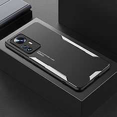 Xiaomi Mi 12 5G用ケース 高級感 手触り良い アルミメタル 製の金属製 兼シリコン カバー Xiaomi シルバー