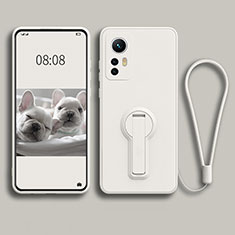 Xiaomi Mi 12 5G用極薄ソフトケース シリコンケース 耐衝撃 全面保護 スタンド バンパー Xiaomi ホワイト