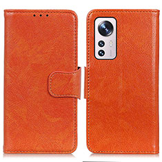Xiaomi Mi 12 Lite 5G用手帳型 レザーケース スタンド カバー N05P Xiaomi オレンジ