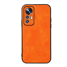 Xiaomi Mi 12 Lite 5G用ケース 高級感 手触り良いレザー柄 B06H Xiaomi オレンジ