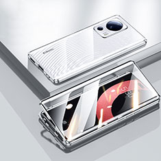 Xiaomi Mi 12 Lite NE 5G用ケース 高級感 手触り良い アルミメタル 製の金属製 360度 フルカバーバンパー 鏡面 カバー P01 Xiaomi シルバー