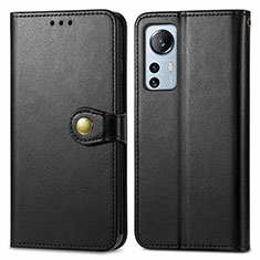 Xiaomi Mi 12 Pro 5G用手帳型 レザーケース スタンド カバー S04D Xiaomi ブラック