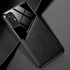 Xiaomi Mi 12 Pro 5G用シリコンケース ソフトタッチラバー レザー柄 アンドマグネット式 S02 Xiaomi ブラック