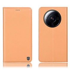 Xiaomi Mi 12S Ultra 5G用手帳型 レザーケース スタンド カバー H09P Xiaomi オレンジ