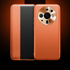 Xiaomi Mi 12S Ultra 5G用手帳型 レザーケース スタンド カバー Xiaomi オレンジ
