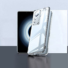 Xiaomi Mi 12T 5G用ケース 高級感 手触り良い アルミメタル 製の金属製 360度 フルカバーバンパー 鏡面 カバー P02 Xiaomi シルバー