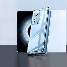 Xiaomi Mi 12T Pro 5G用ケース 高級感 手触り良い アルミメタル 製の金属製 360度 フルカバーバンパー 鏡面 カバー P02 Xiaomi ネイビー