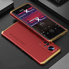 Xiaomi Mi 12X 5G用360度 フルカバー ケース 高級感 手触り良い アルミメタル 製の金属製 Xiaomi ゴールド・レッド