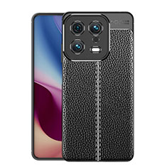 Xiaomi Mi 13 5G用シリコンケース ソフトタッチラバー レザー柄 カバー WL1 Xiaomi ブラック