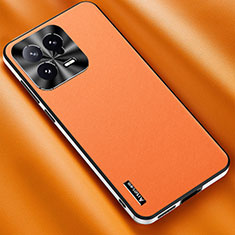 Xiaomi Mi 13 5G用ケース 高級感 手触り良いレザー柄 AT2 Xiaomi オレンジ