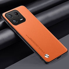Xiaomi Mi 13 5G用ケース 高級感 手触り良いレザー柄 LS1 Xiaomi オレンジ