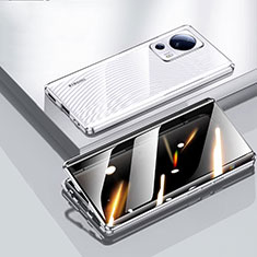 Xiaomi Mi 13 Lite 5G用ケース 高級感 手触り良い アルミメタル 製の金属製 360度 フルカバーバンパー 鏡面 カバー P02 Xiaomi シルバー