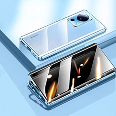 Xiaomi Mi 13 Lite 5G用ケース 高級感 手触り良い アルミメタル 製の金属製 360度 フルカバーバンパー 鏡面 カバー P02 Xiaomi ネイビー