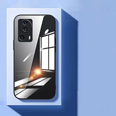 Xiaomi Mi 13 Lite 5G用ハイブリットバンパーケース クリア透明 プラスチック 鏡面 カバー Xiaomi ブラック