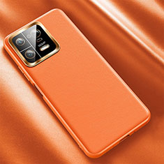 Xiaomi Mi 13 Pro 5G用ケース 高級感 手触り良いレザー柄 QK1 Xiaomi オレンジ