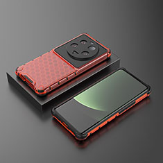 Xiaomi Mi 13 Ultra 5G用360度 フルカバー ハイブリットバンパーケース クリア透明 プラスチック カバー AM1 Xiaomi レッド