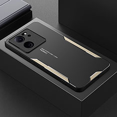 Xiaomi Mi 13T 5G用ケース 高級感 手触り良い アルミメタル 製の金属製 兼シリコン カバー PB1 Xiaomi ゴールド