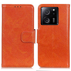 Xiaomi Mi 13T 5G用手帳型 レザーケース スタンド カバー N05P Xiaomi オレンジ