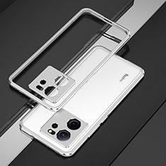 Xiaomi Mi 13T Pro 5G用ケース 高級感 手触り良い アルミメタル 製の金属製 バンパー カバー Xiaomi シルバー
