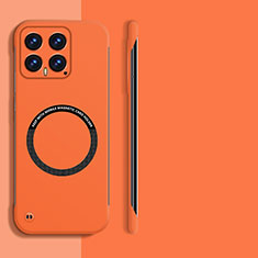 Xiaomi Mi 14 5G用ハードケース プラスチック 質感もマット フレームレス カバー Mag-Safe 磁気 Magnetic Xiaomi オレンジ