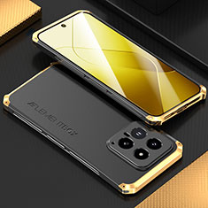 Xiaomi Mi 14 5G用360度 フルカバー ケース 高級感 手触り良い アルミメタル 製の金属製 Xiaomi ゴールド・ブラック