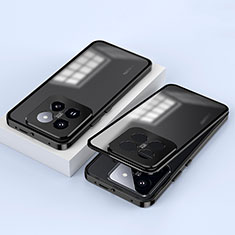 Xiaomi Mi 14 5G用ケース 高級感 手触り良い アルミメタル 製の金属製 360度 フルカバーバンパー 鏡面 カバー P01 Xiaomi ブラック