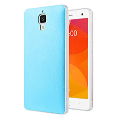 Xiaomi Mi 4用ハードケース プラスチック レザー柄 Xiaomi ブルー