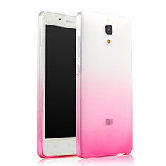 Xiaomi Mi 4用極薄ソフトケース グラデーション 勾配色 クリア透明 Xiaomi ピンク