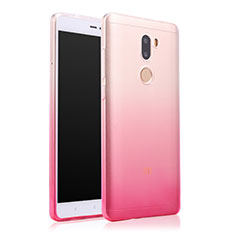 Xiaomi Mi 5S Plus用極薄ソフトケース グラデーション 勾配色 クリア透明 Xiaomi ピンク