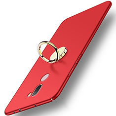 Xiaomi Mi 5S Plus用ハードケース プラスチック 質感もマット アンド指輪 A02 Xiaomi レッド