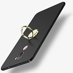 Xiaomi Mi 5S Plus用ハードケース プラスチック 質感もマット アンド指輪 A02 Xiaomi ブラック