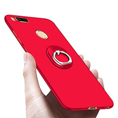 Xiaomi Mi 5X用ハードケース プラスチック 質感もマット アンド指輪 A03 Xiaomi レッド