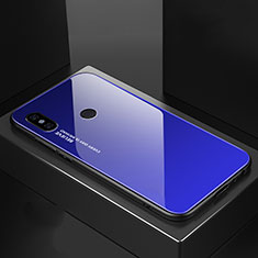 Xiaomi Mi 6X用ハイブリットバンパーケース プラスチック 鏡面 虹 グラデーション 勾配色 カバー M01 Xiaomi ネイビー