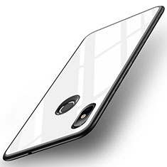 Xiaomi Mi 8用ハイブリットバンパーケース プラスチック 鏡面 カバー Xiaomi ホワイト