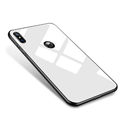 Xiaomi Mi 8用ハイブリットバンパーケース プラスチック 鏡面 カバー M01 Xiaomi ホワイト