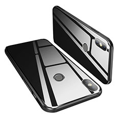 Xiaomi Mi 8用ハイブリットバンパーケース プラスチック 鏡面 カバー M02 Xiaomi ブラック