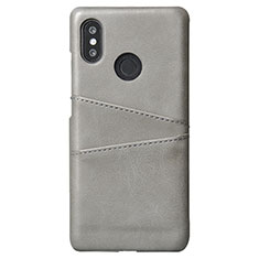 Xiaomi Mi 8用ケース 高級感 手触り良いレザー柄 S02 Xiaomi グレー