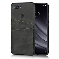 Xiaomi Mi 8 Lite用ケース 高級感 手触り良いレザー柄 Xiaomi ブラック