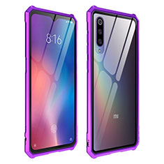 Xiaomi Mi 9用ハイブリットバンパーケース クリア透明 プラスチック 鏡面 カバー Xiaomi パープル