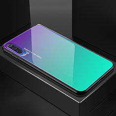 Xiaomi Mi 9用ハイブリットバンパーケース プラスチック 鏡面 虹 グラデーション 勾配色 カバー Xiaomi グリーン